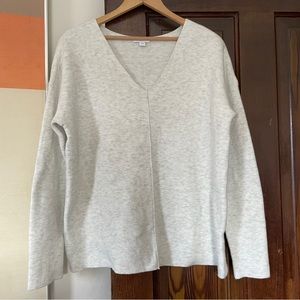 Gray Majestic V-Neck Boxy Fit Sweater by J Jill Small